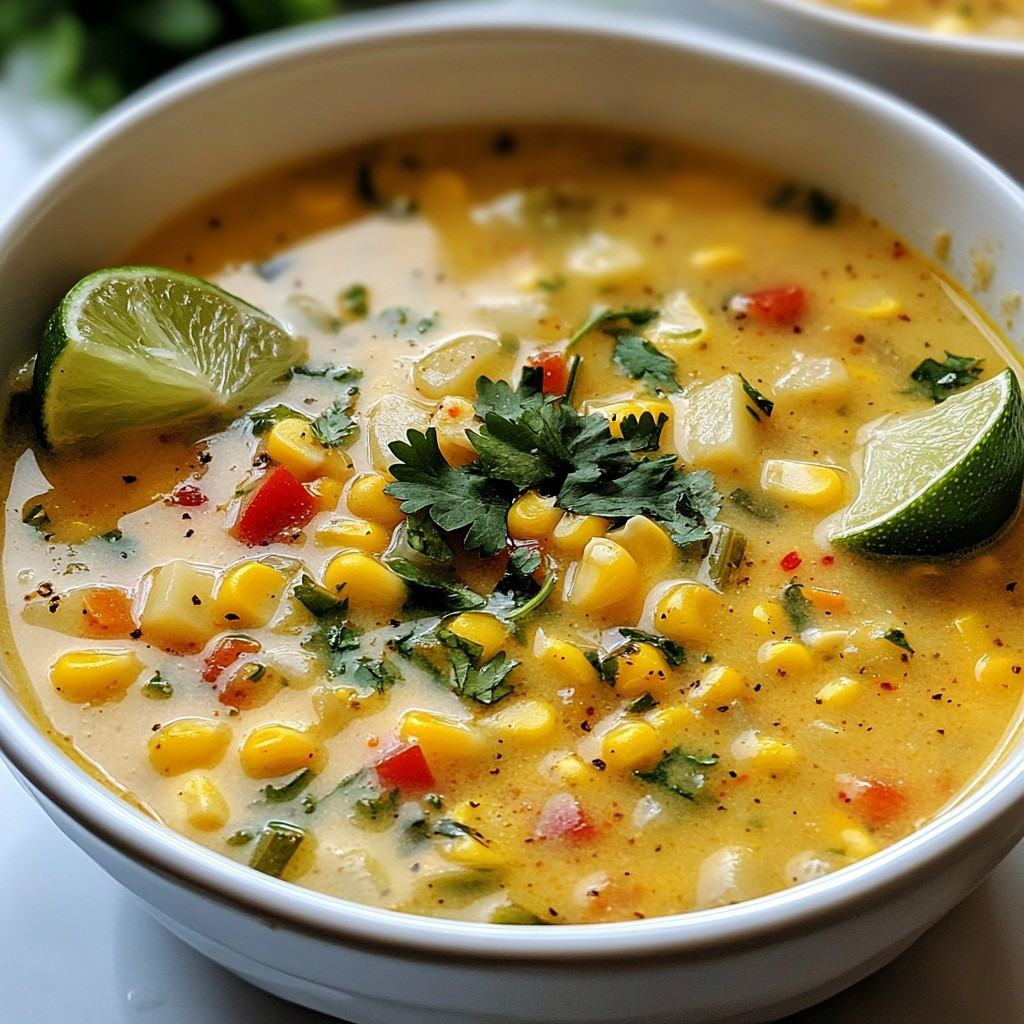 Südwestliche Mais-Cremesuppe Einfache und leckere Rezeptur
