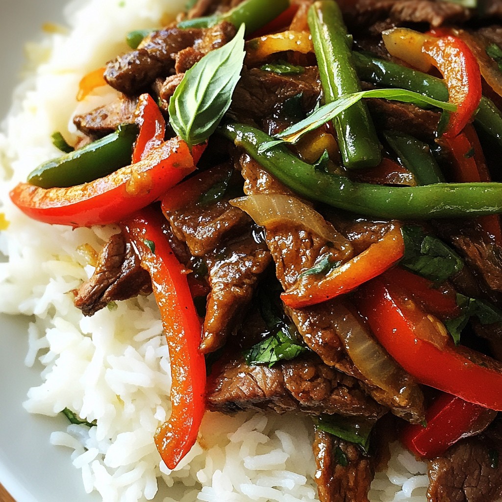 Würziges Thai-Basilikum-Rindfleisch Schnelle Rezeptidee