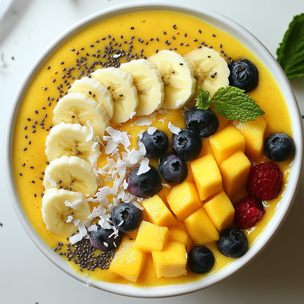 Mango Coconut Smoothie Bowl Frisch und Nahrhaft