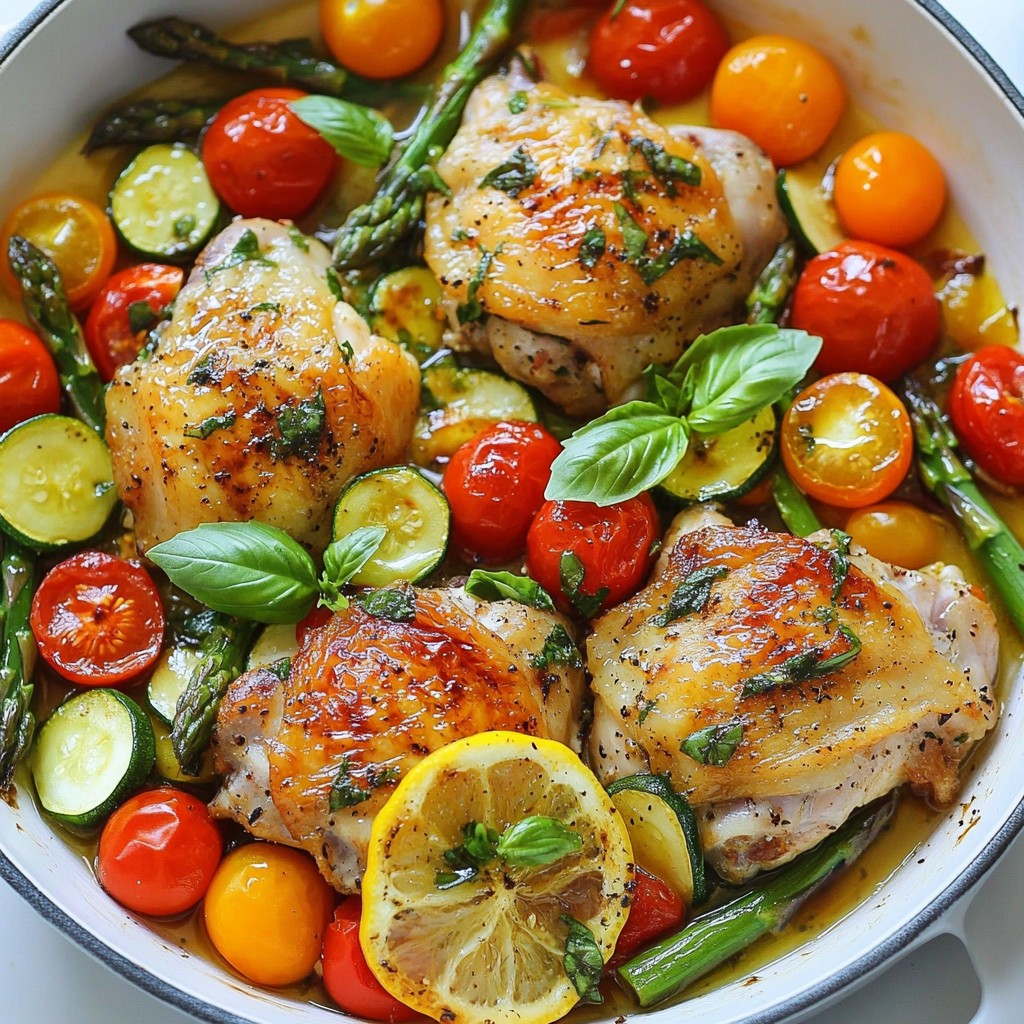 Lemon Basil Chicken Thighs with Veggie Medley Rezept