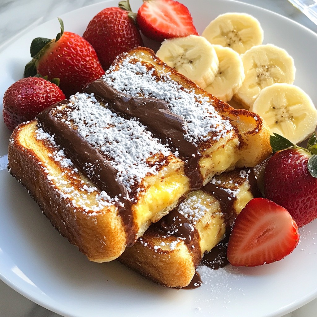 Nutella gefüllter French Toast Verführerisch und Lecker