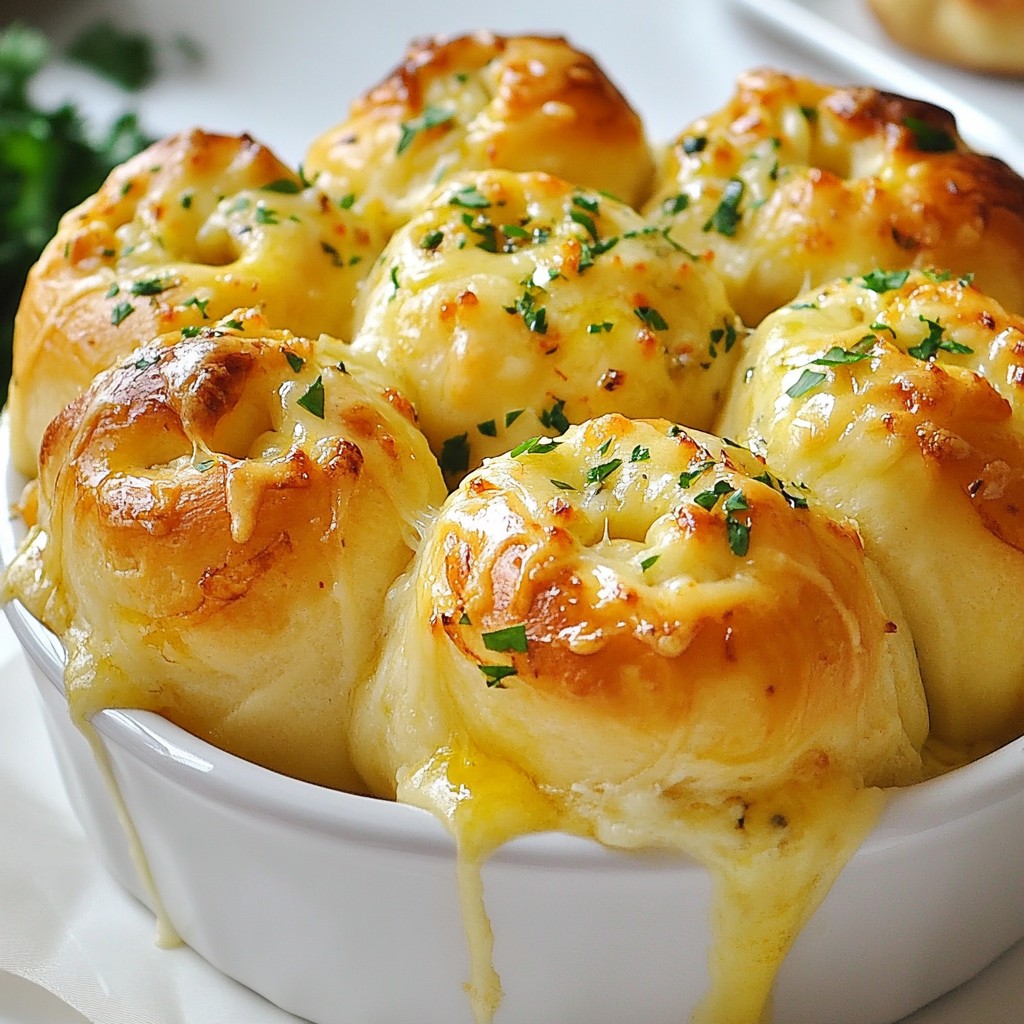 Cheesy Pull Apart Garlic Rolls köstlicher Snack