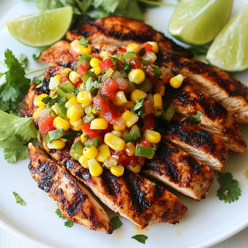 Smoky Paprika Grilled Chicken mit köstlicher Maissalsa