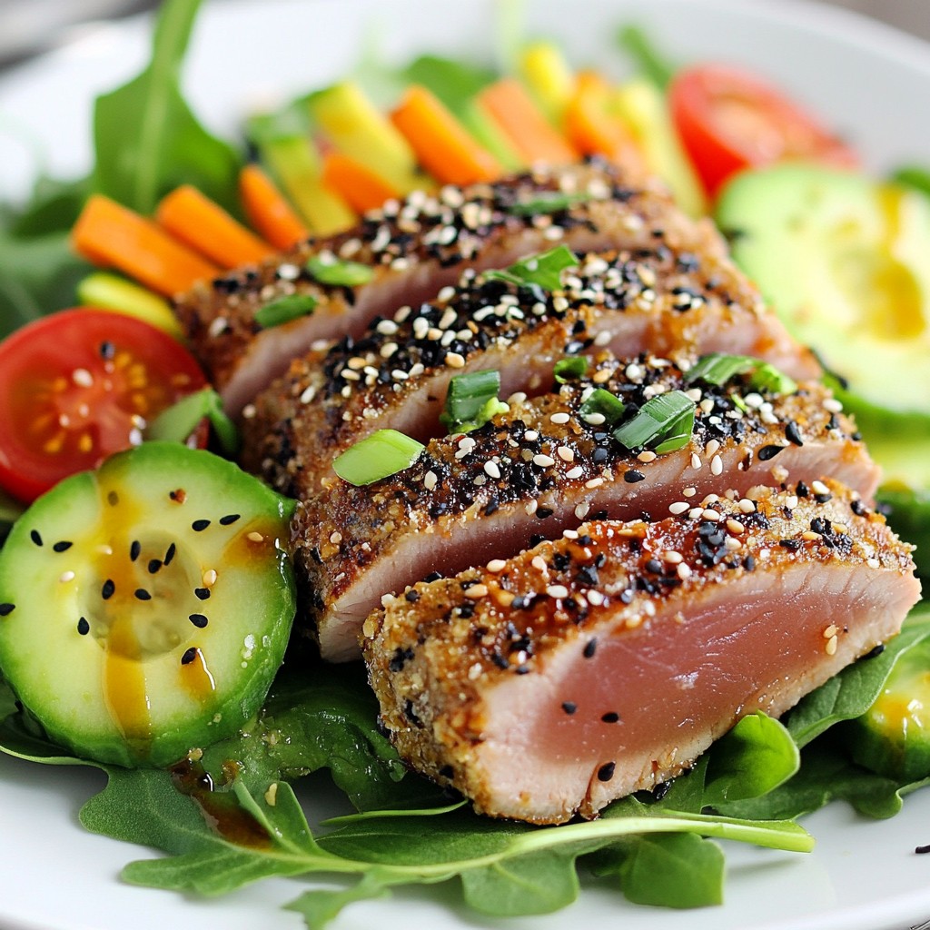 Sesame Crusted Ahi Tuna Salad Frisch und Gesund Genießen