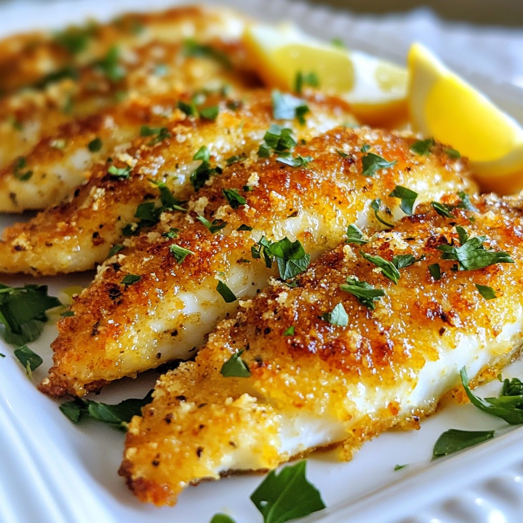 Parmesan Crusted Tilapia Einfaches und schmackhaftes Gericht