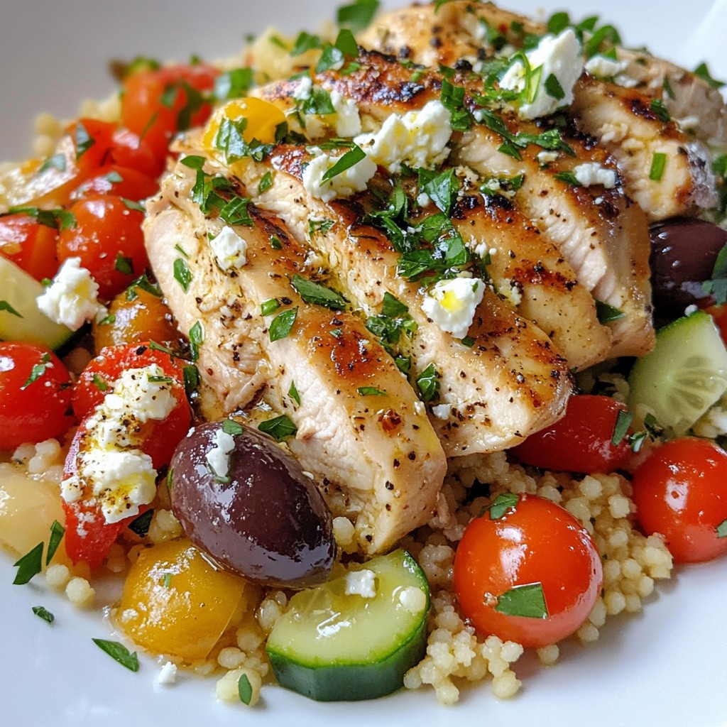 Mediterranes Hähnchen mit Couscous und Feta genießen