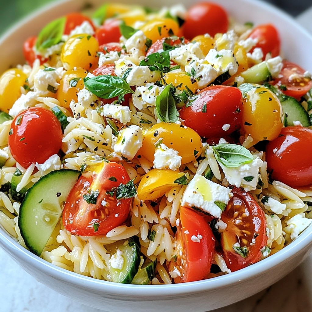 Tomato Feta Orzo Salad Frisch und Einladend Genießen