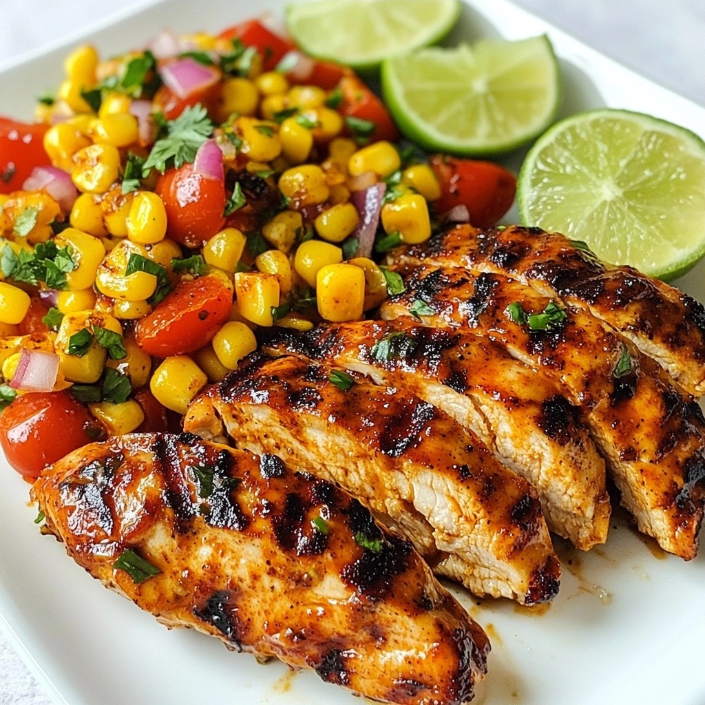 Spicy Chipotle Grilled Chicken mit Corn Salad Genuss