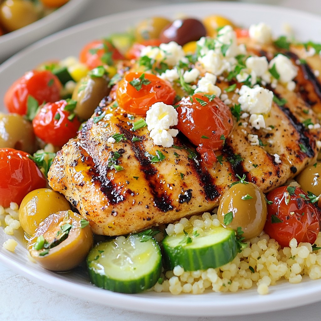 Mediterrane Hähnchenbrust mit Couscous und Feta lecker