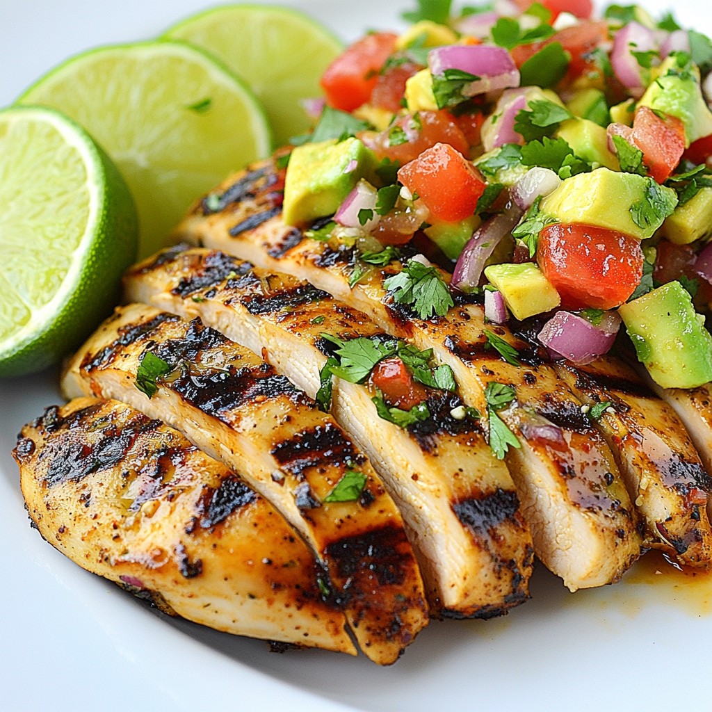 Zesty Chili Lime Chicken with Avocado Salsa Rezept