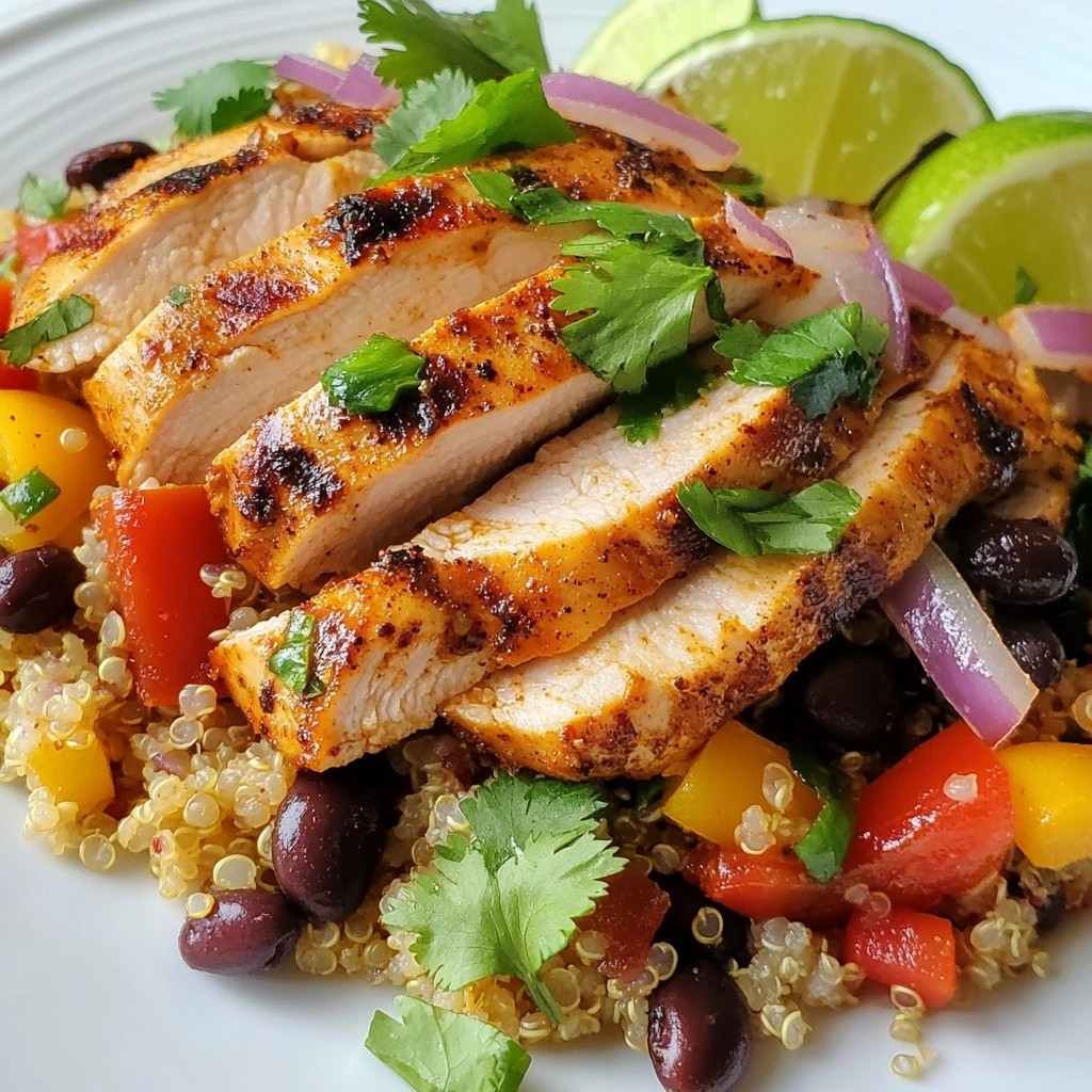 Spicy Chicken Breast with Quinoa and Black Beans Genusspunkt