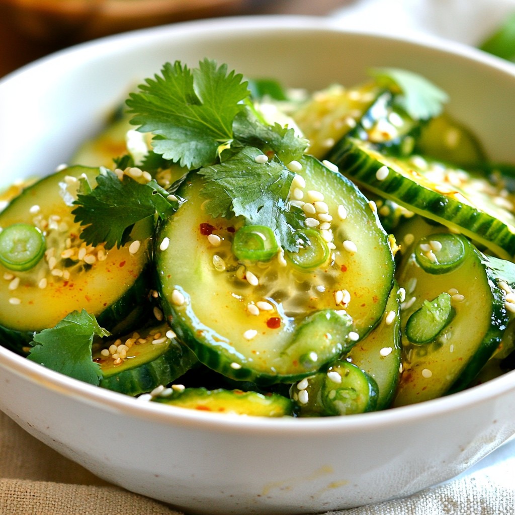 Würziger Sesam-Gurken-Salat Frisch und Knackig