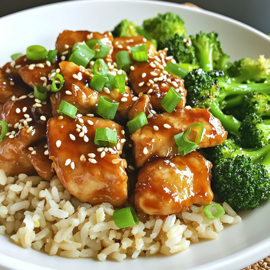 Teriyaki Chicken Breast mit Reis und Brokkoli Rezept