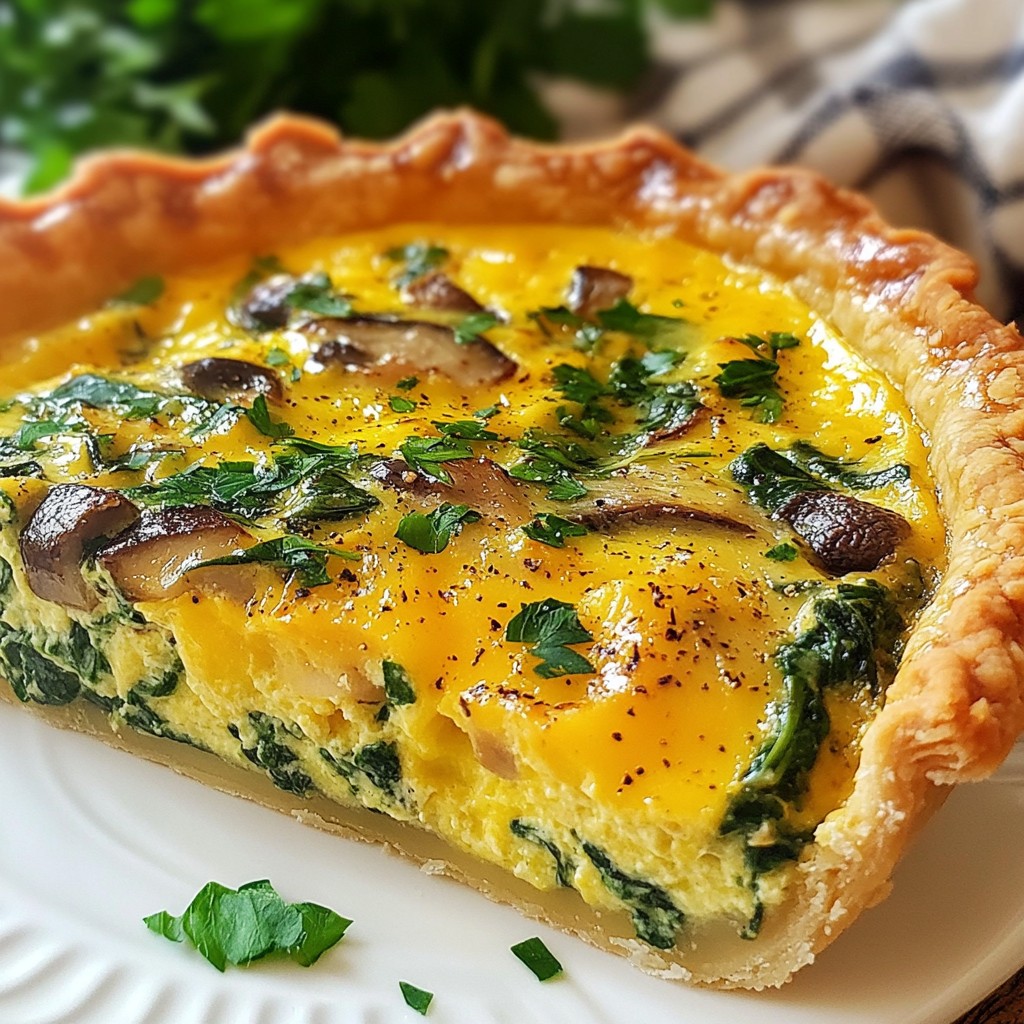 Spinach Mushroom Swiss Quiche Einfache und leckere Mahlzeit