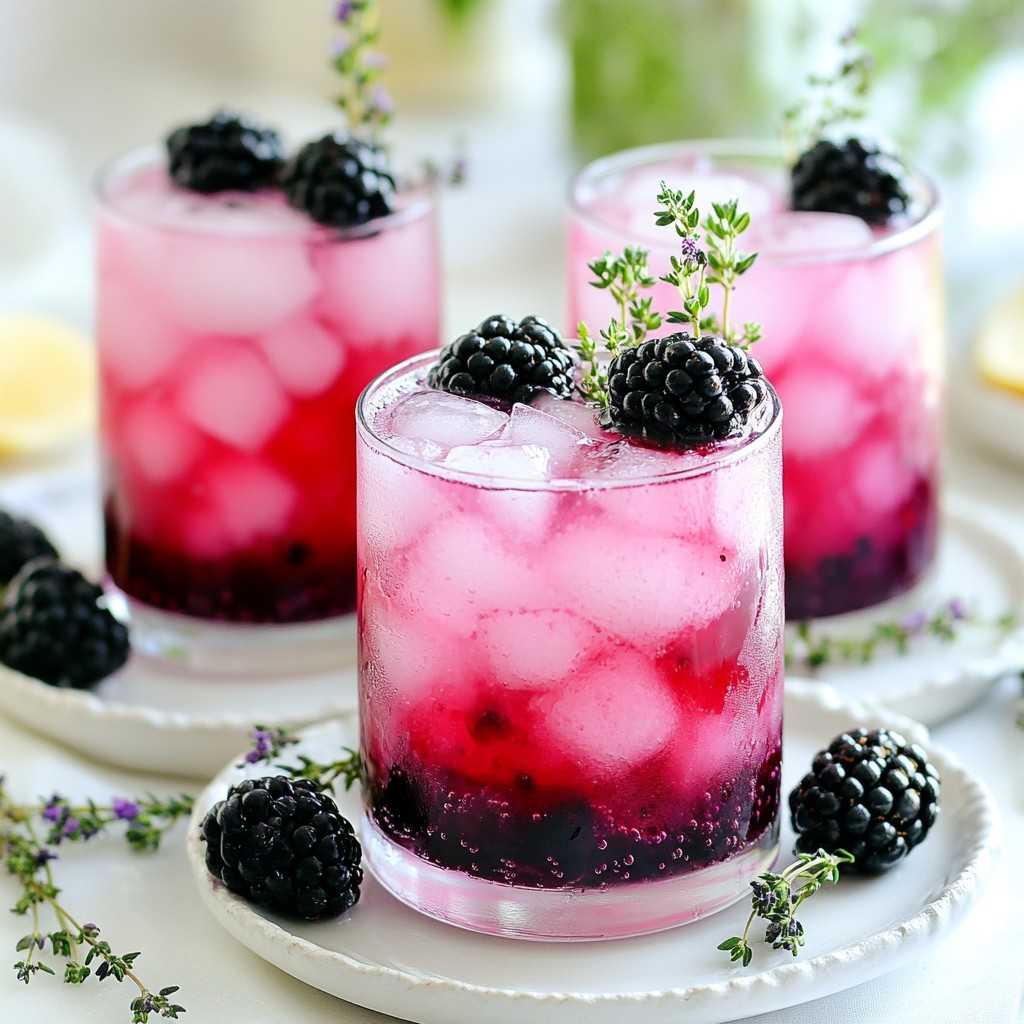 Schmackhafter Blackberry Thyme Sparkler Erfrischungsdrink