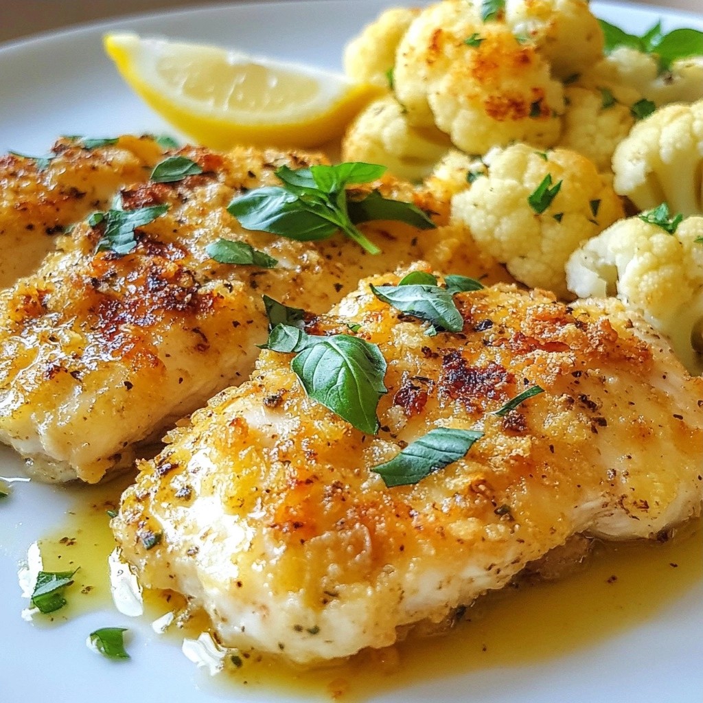 Herbed Parmesan Baked Chicken with Garlic Cauliflower