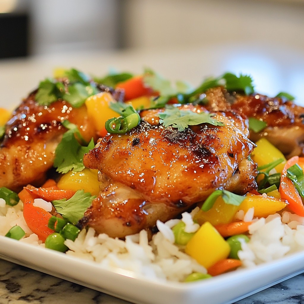 Szechuan Spiced Chicken Thighs mit schmackhaftem Reis