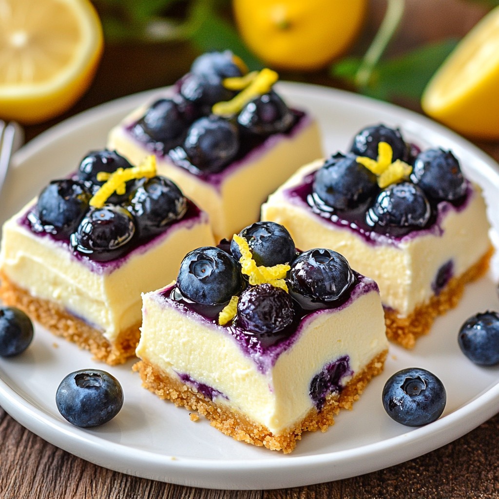 Lemon Blueberry Cheesecake Bars Einfaches Rezept