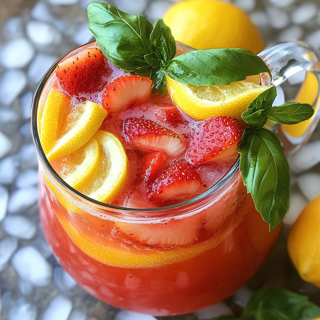 Erdbeer-Basilikum-Limonade Frisch und Erfrischend