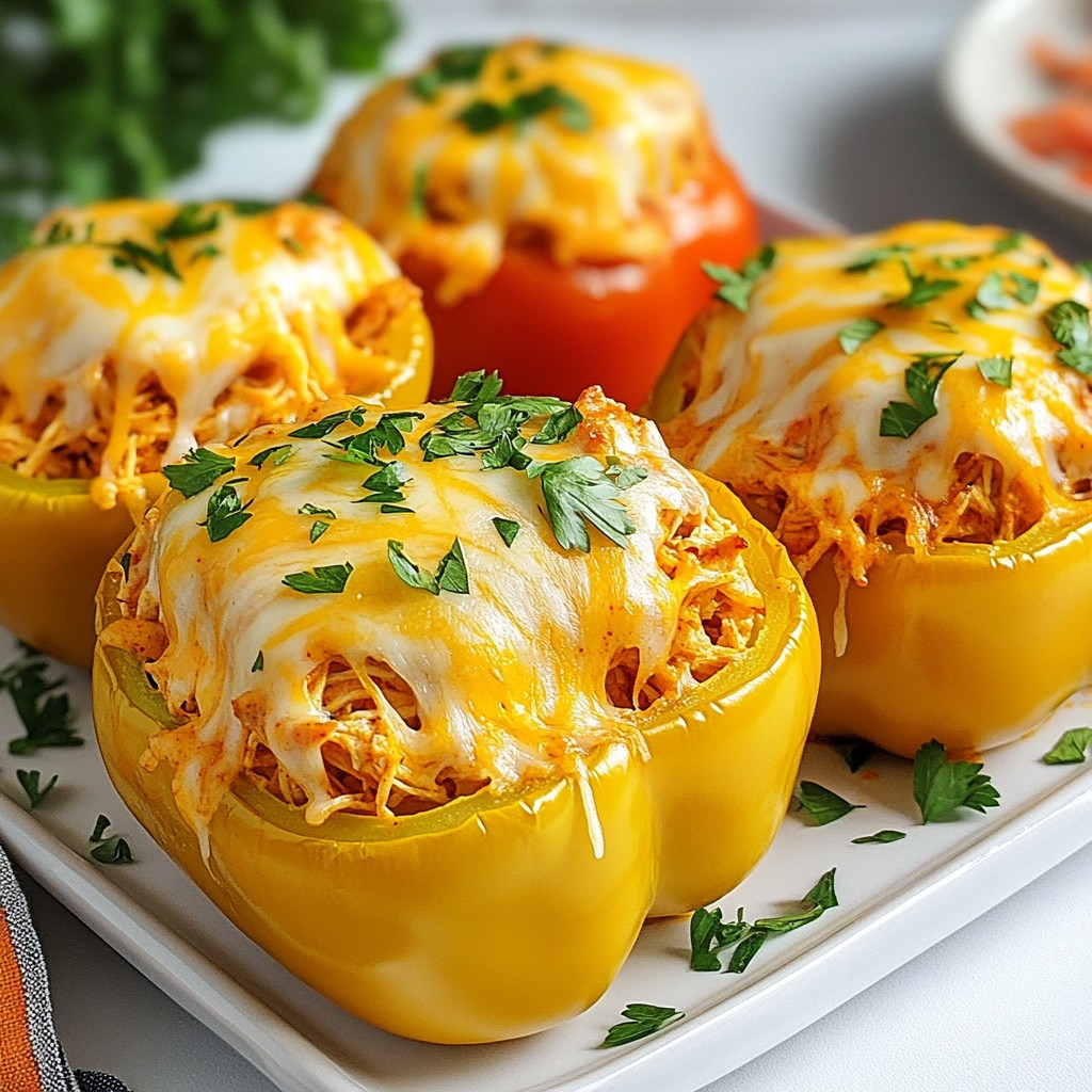 Buffalo Chicken Stuffed Peppers Einfache und Leckereien
