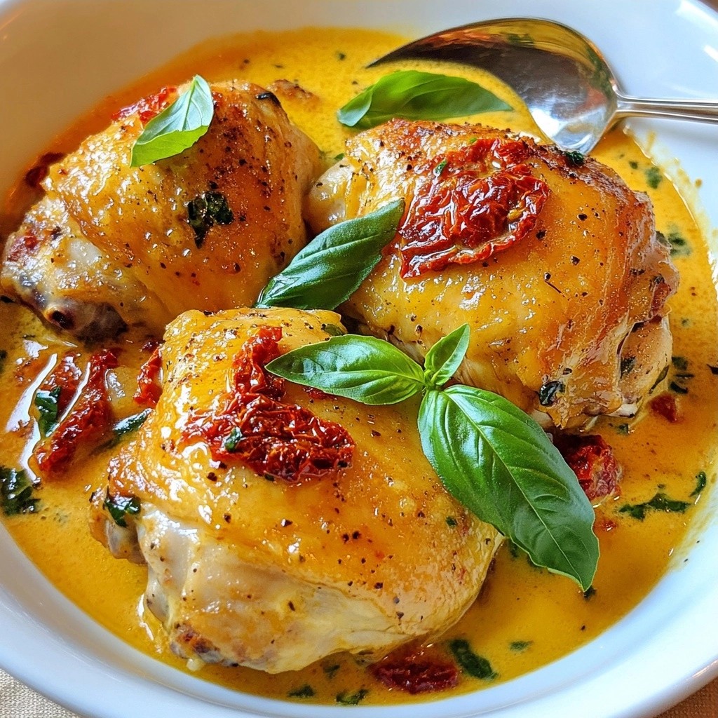 Creamy Sun-Dried Tomato Chicken Thighs Genussrezept
