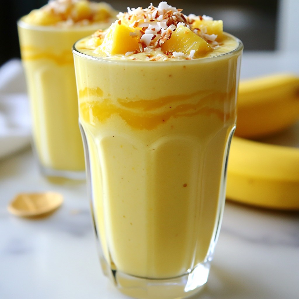 Coconut Pineapple Smoothie Frisch und Erfrischend