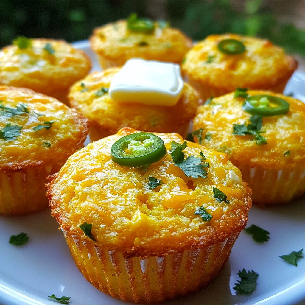 Jalapeño Cheddar Cornbread Muffins Einfach und Lecker