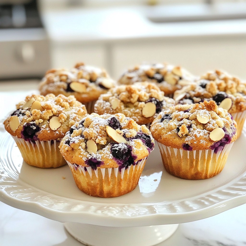 Blaubeer Mandel Crumble Muffins saftig und köstlich
