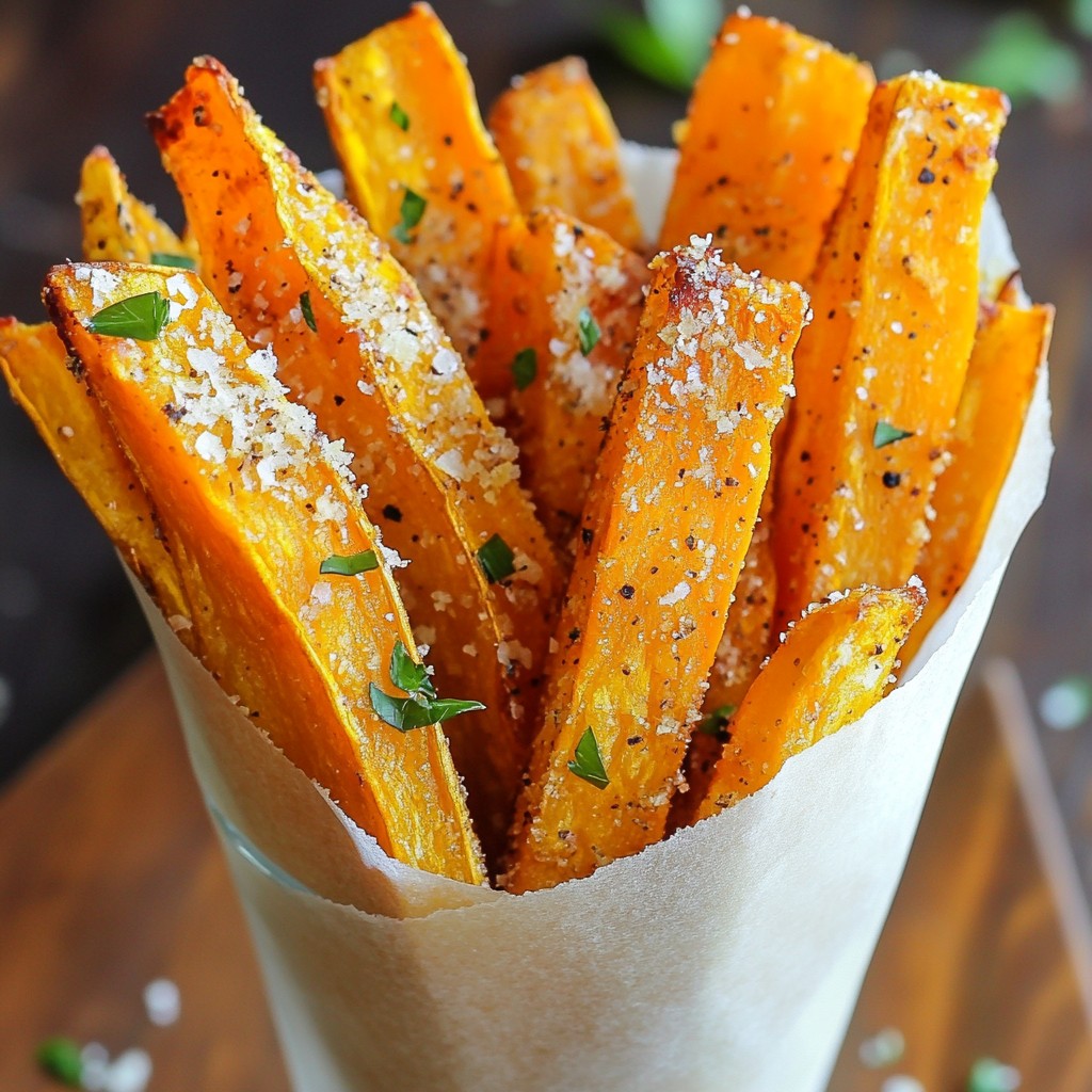 Baked Parmesan Sweet Potato Fries Knusprig und Lecker