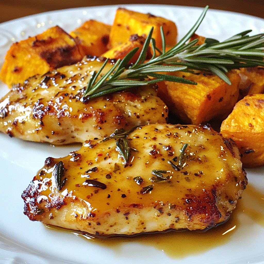 Honig-Senf Hähnchen mit Süßkartoffeln Genussvolles Gericht