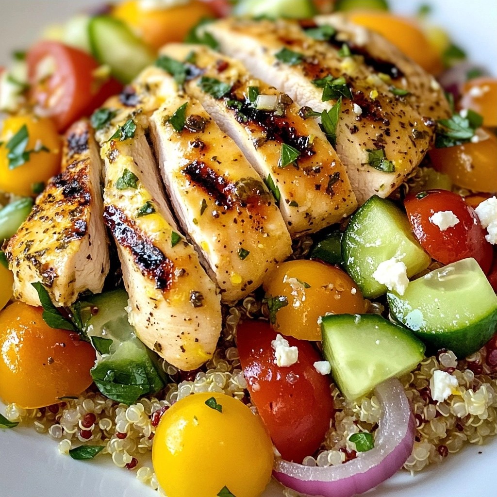 Lemon Herb Chicken Breast with Quinoa Salad Rezept
