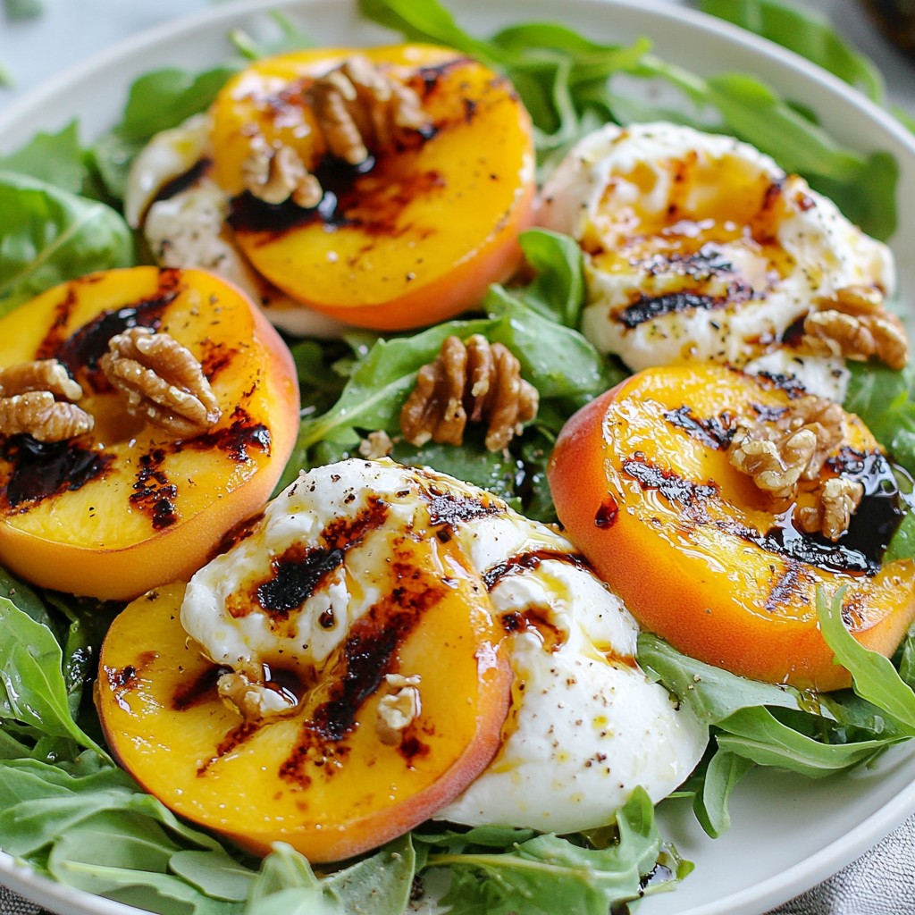 Grilled Peach Burrata Salad Frisch und Einfach Zubereiten