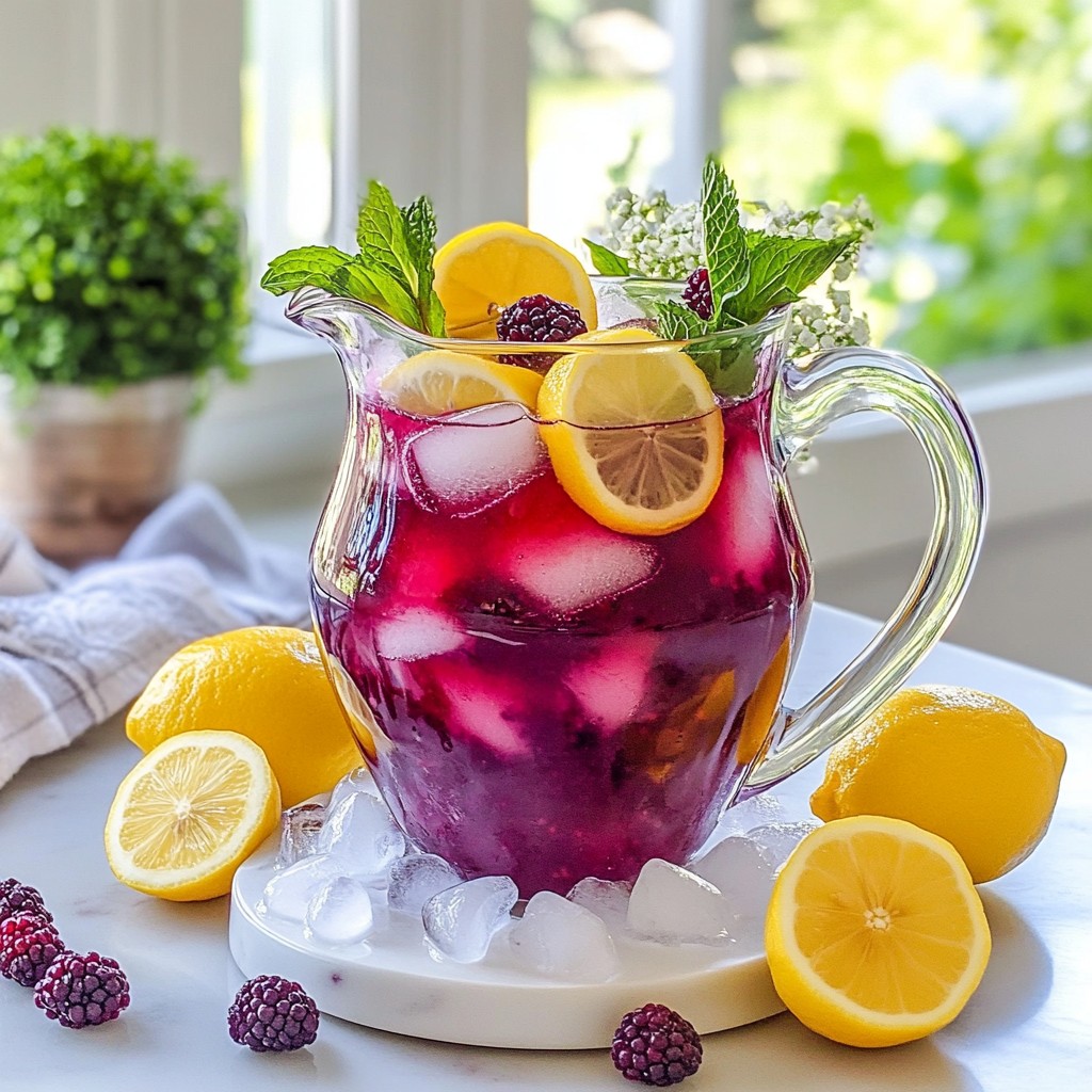 Schwarzbeeren Minz Limonade Erfrischendes Getränk Rezept