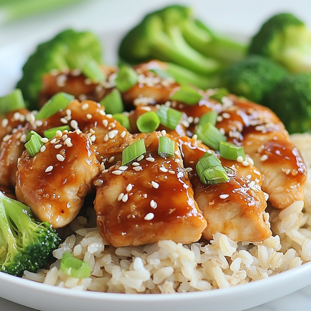 Teriyaki Chicken Breast mit Braunem Reis und Brokkoli