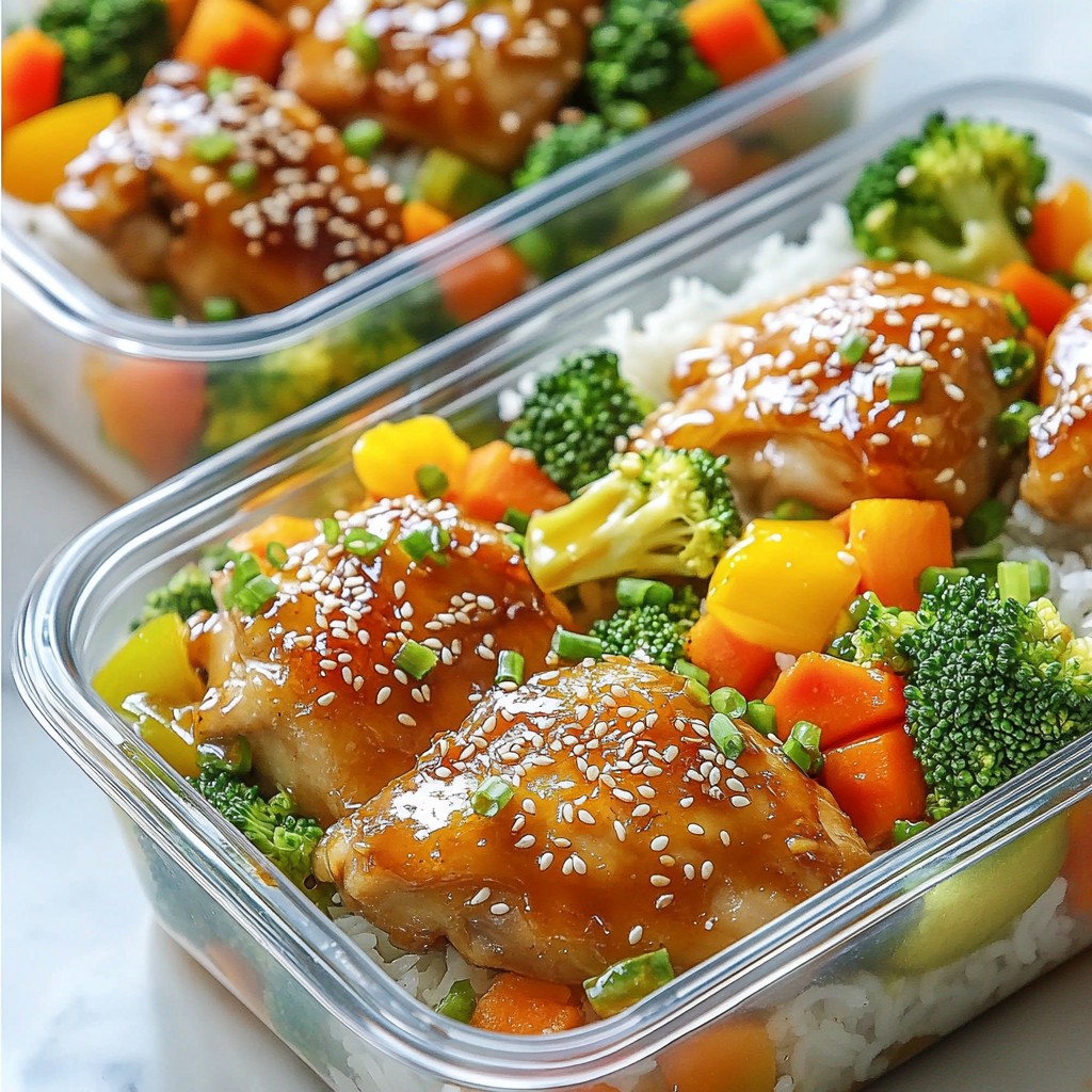 Teriyaki Chicken Meal Prep mit Jasminreis Fertiggericht