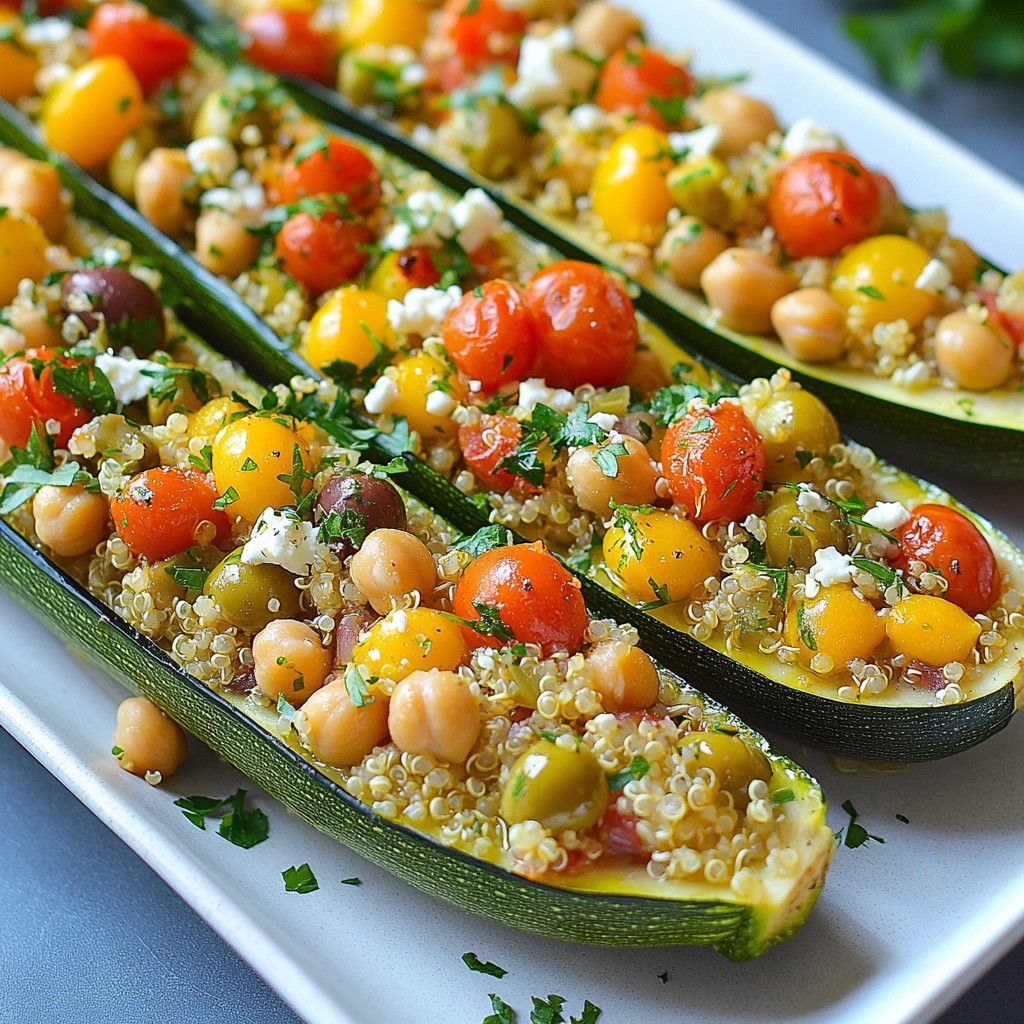 Mediterranean Stuffed Zucchini Boats Lecker und Einfach