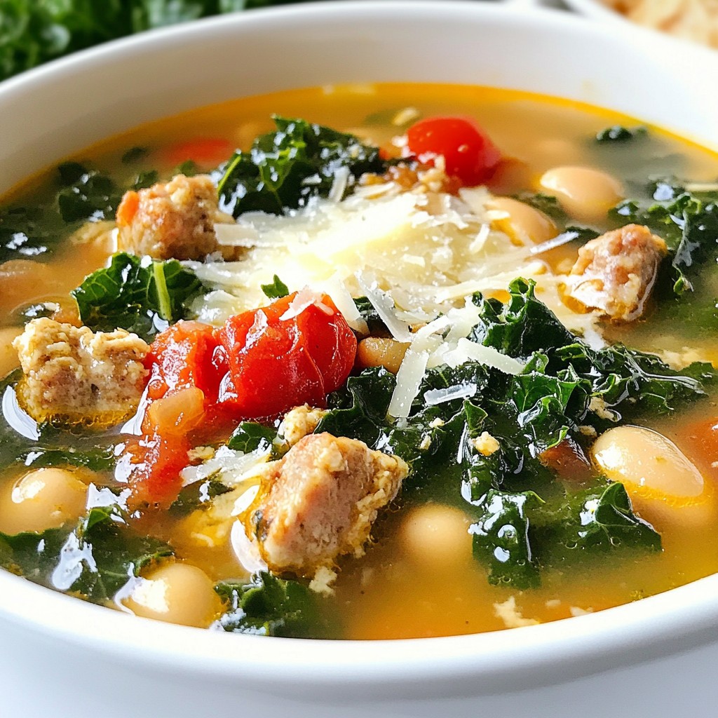 Tuscan Kale & Chicken Sausage Soup Köstlich und Einfach