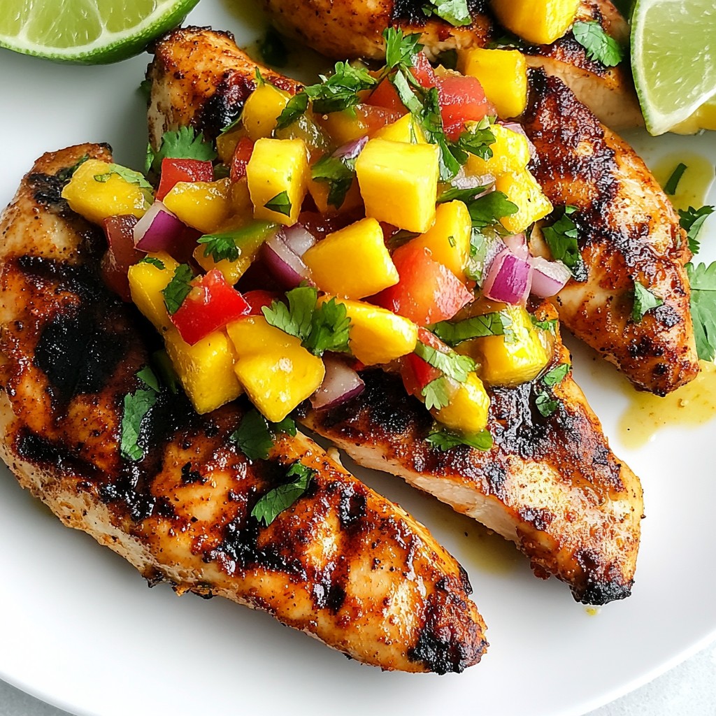 Spicy Grilled Chicken with Mango Salsa Rezept