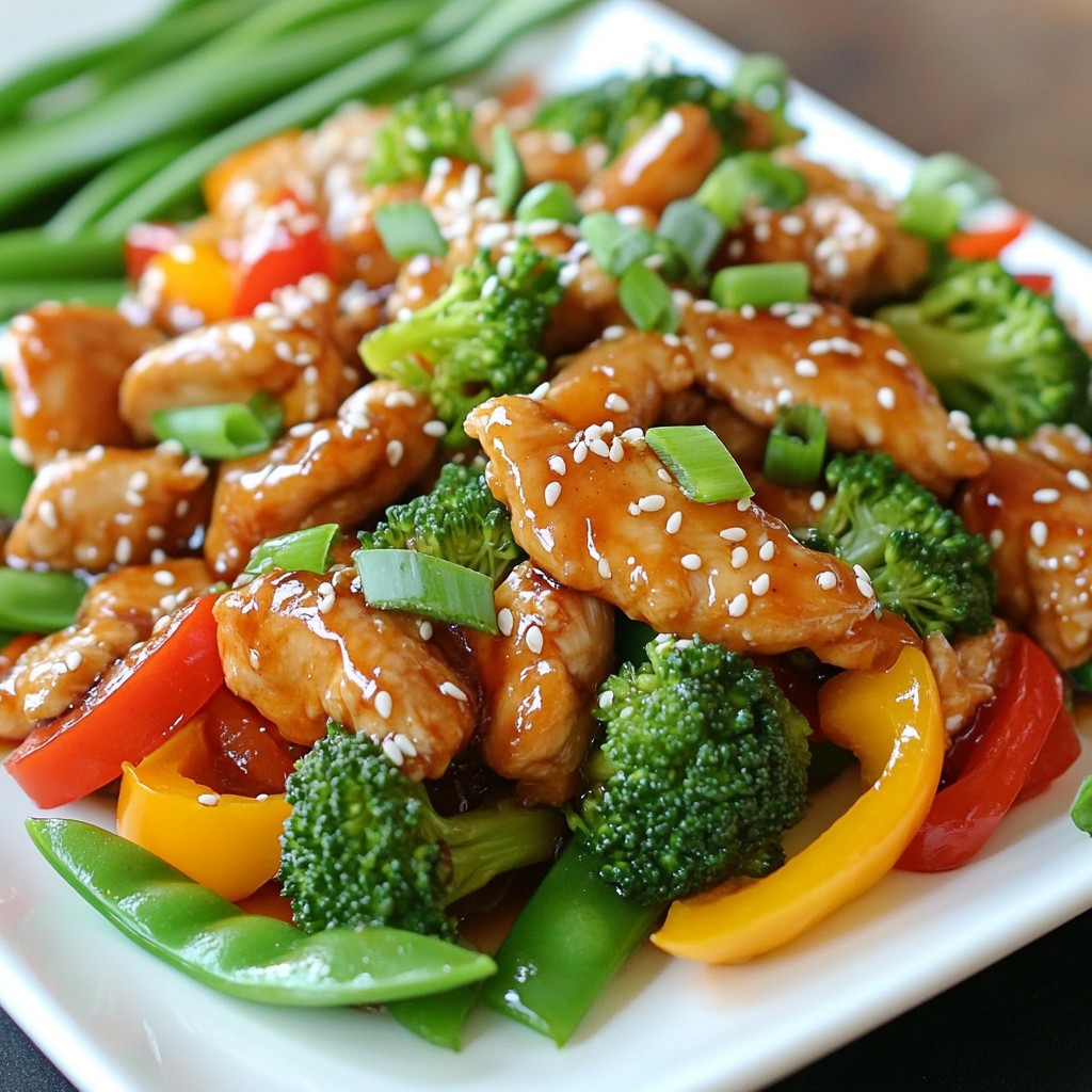 Teriyaki Chicken Stir Fry Einfaches und schnelles Gericht