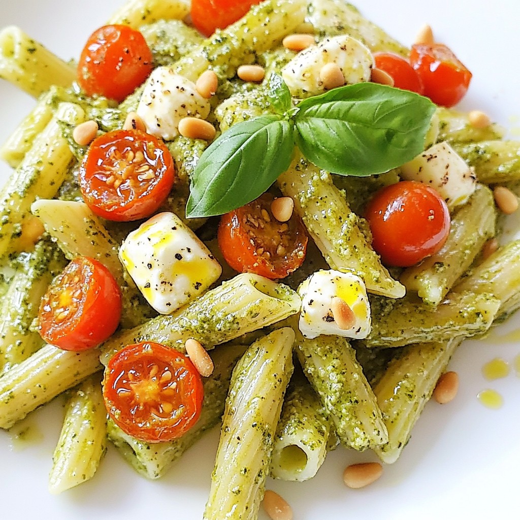 Pesto Caprese Pasta Einfache und leckere Mahlzeit