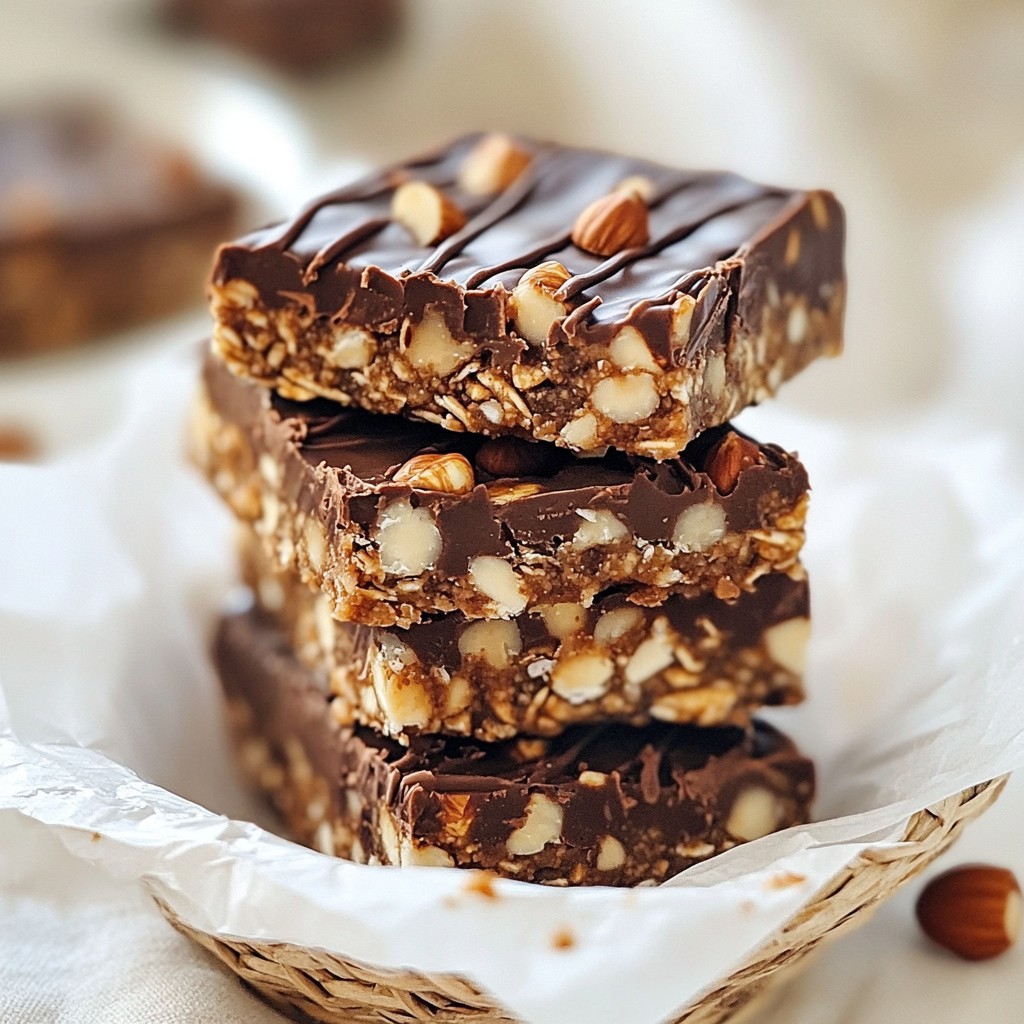 Schokoladen-Haselnuss-Energy-Riegel Nahrhaft und Lecker