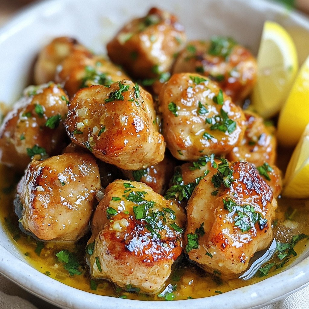 Knoblauchbutter-Hühnchenbissen Einfache und köstliche Snacks