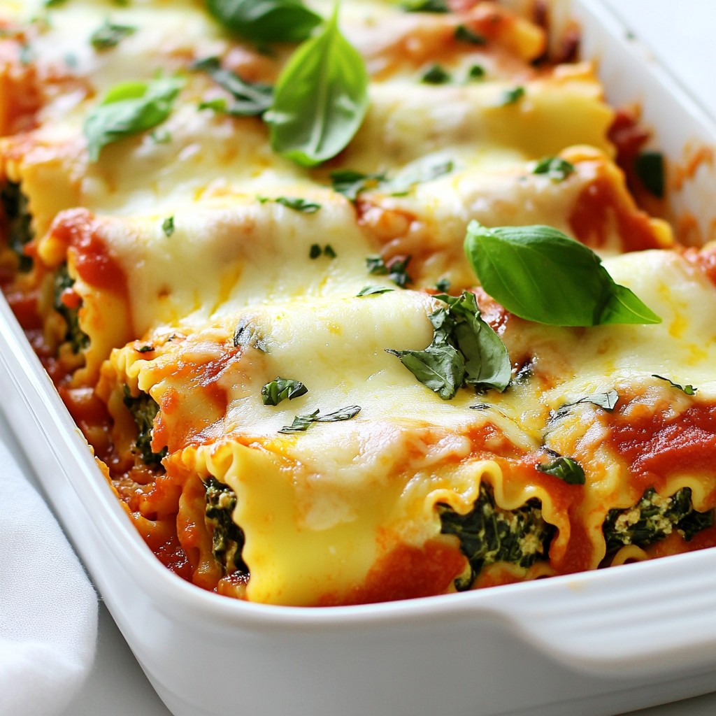 Käse-Spinat-Lasagne-Röllchen Einfaches Rezept für Genuss