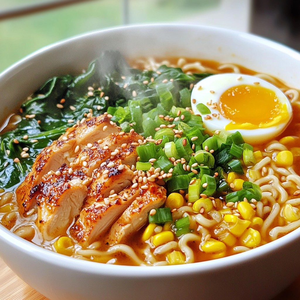 Spicy Miso Ramen mit Hühnchen Einfach und Köstlich