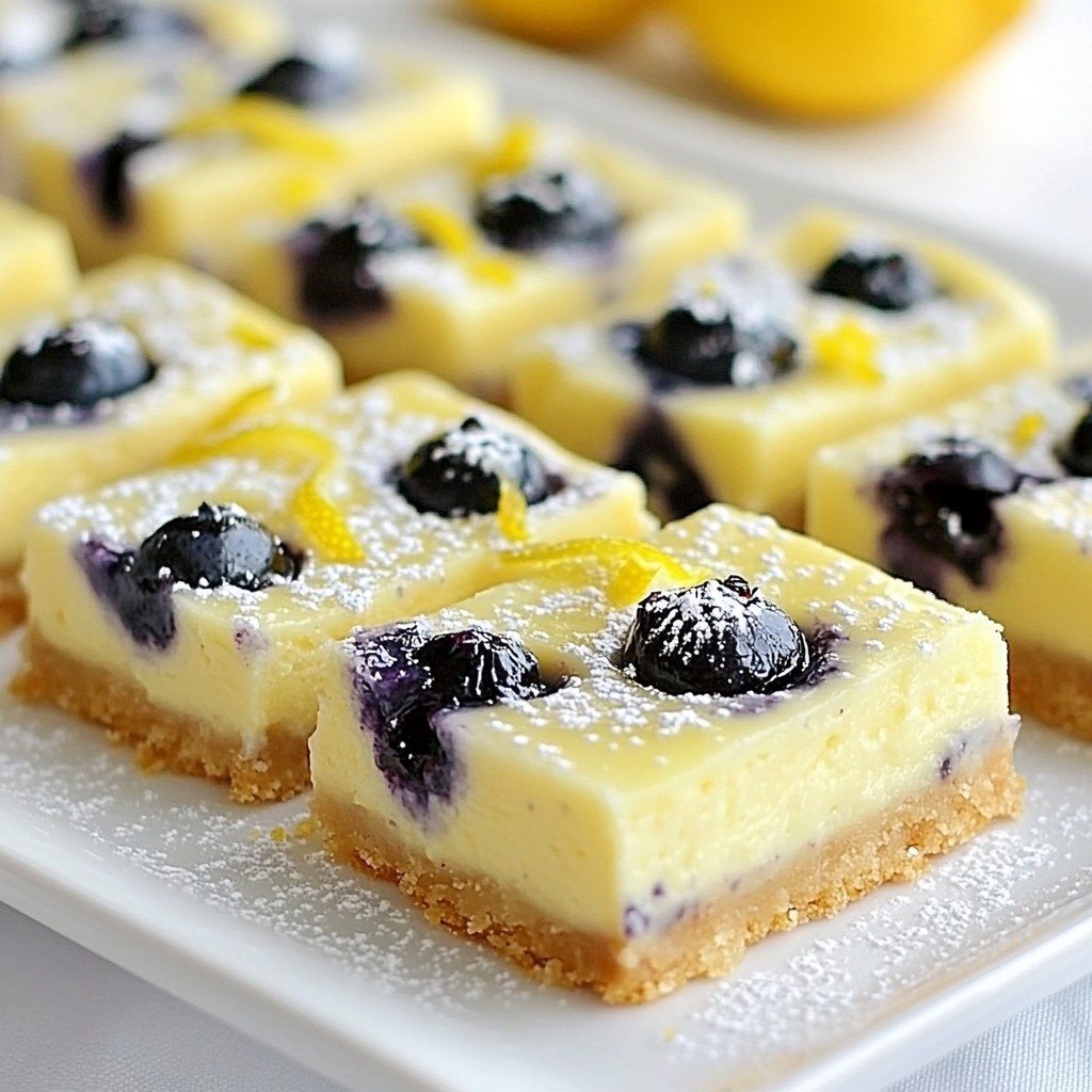 Lemon Blueberry Cheesecake Bars Frisch und Lecker
