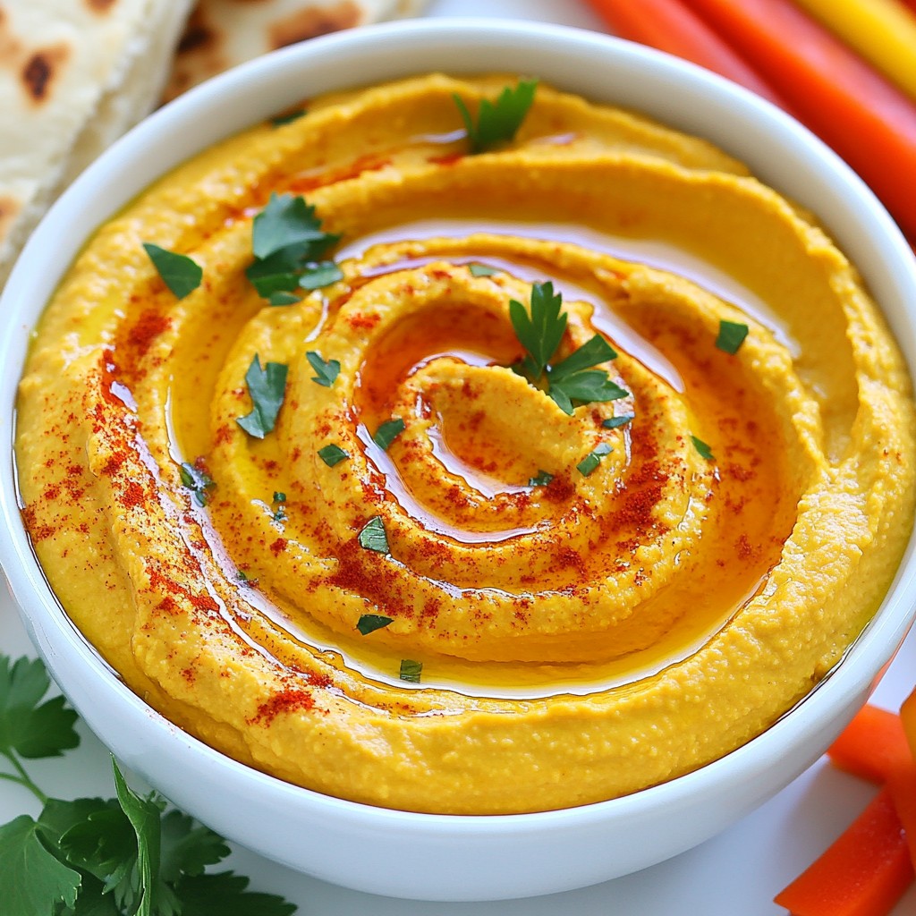 Roasted Red Pepper Hummus Gesunder Snack Genuss