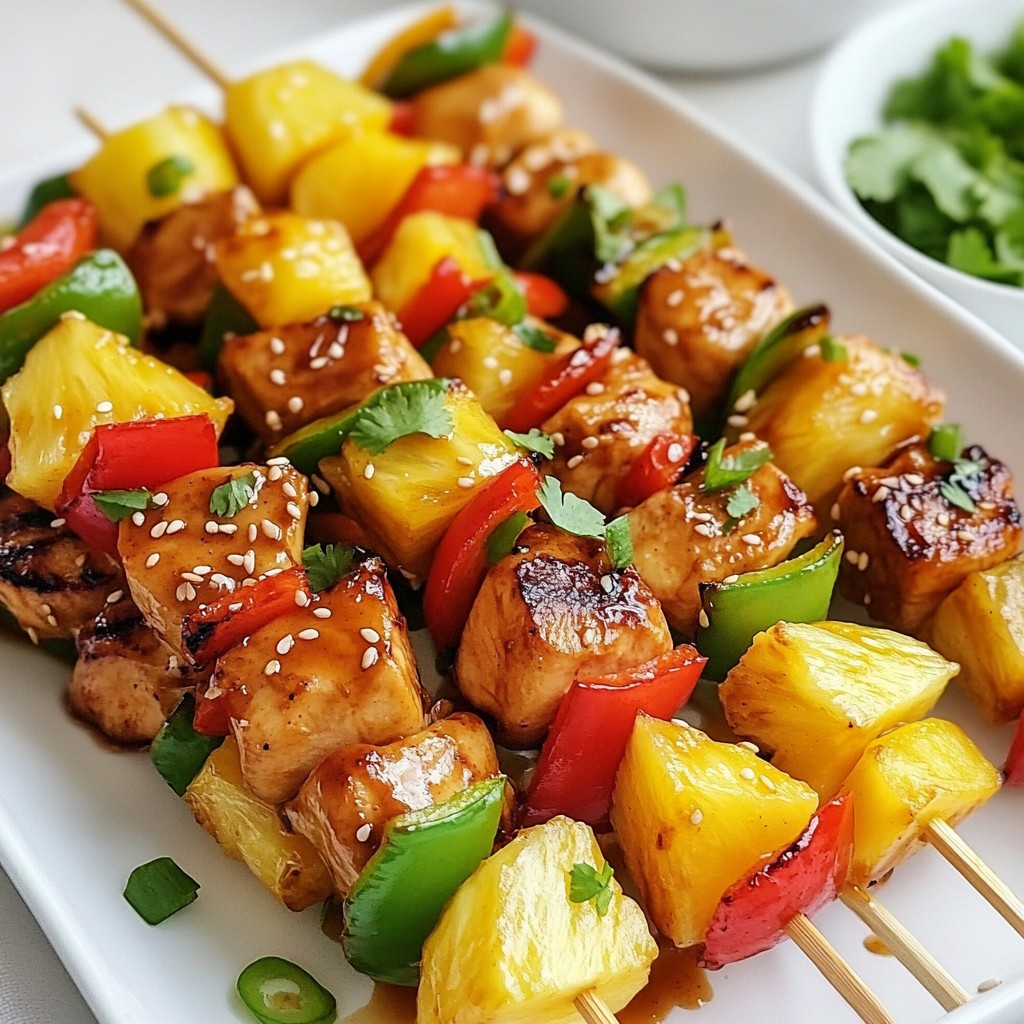 Pineapple Teriyaki Chicken Kabobs Einfache Grillidee