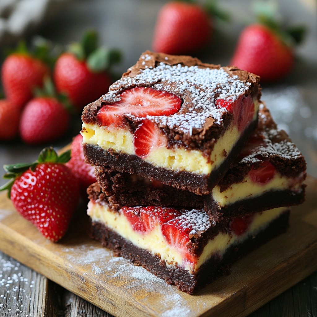 Strawberry Cheesecake Swirl Brownies Einfach und Lecker