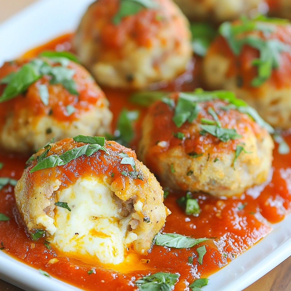 Mozzarella Stuffed Turkey Meatballs Geschmackvolle Idee