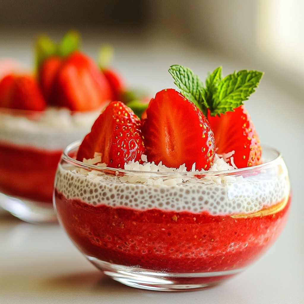 Erdbeer-Kokos-Chia-Pudding Einfach und Lecker Rezept